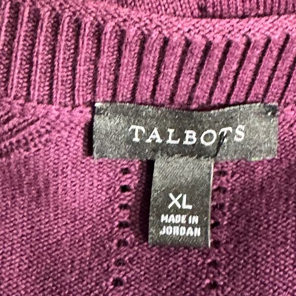 Talbots Womens Cardigan Sweater Size XL Purple Layering Lagenlook Capsule Cozy - Picture 6 of 10